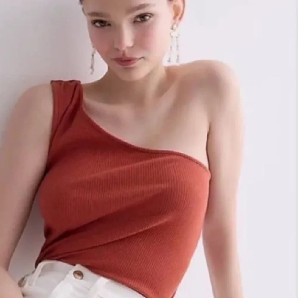 NWT J. Crew one shoulder vintage rib top S